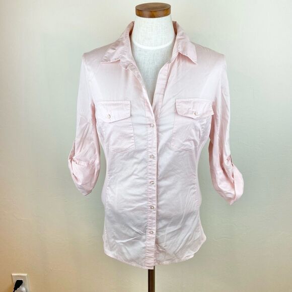 Norma Kamali Roll-Up Cuffs Button Down Shirt - Picture 1 of 6